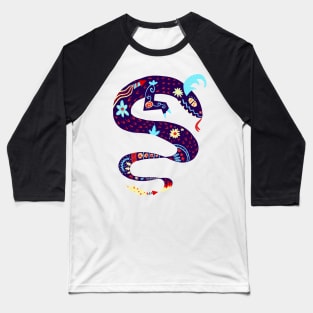 Blue Chinese New Year Dragon with Fireworks Baseball T-Shirt